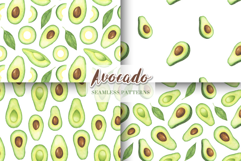 watercolor-avocado-clipart-set-and-seamless-patterns