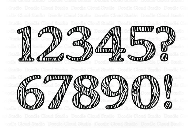 Zebra Numbers SVG, Animal Numbers SVG Cut Files. By Doodle Cloud Studio