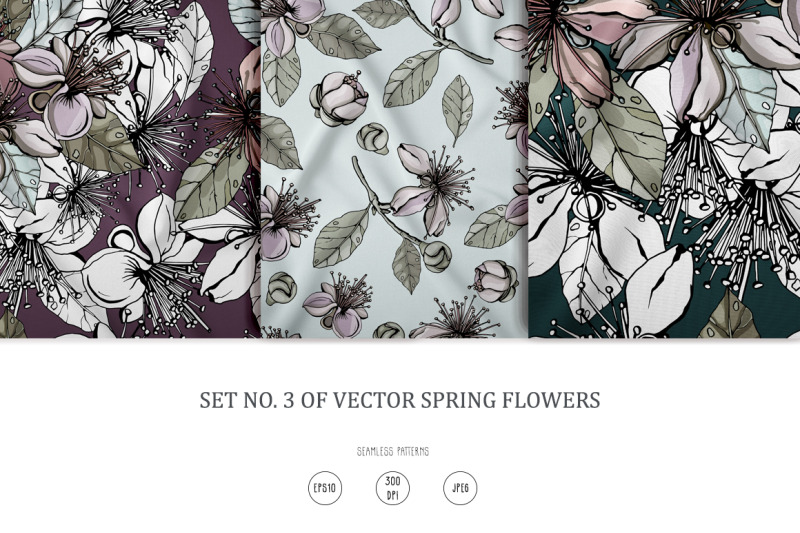 set-no-3-of-vector-spring-flowers