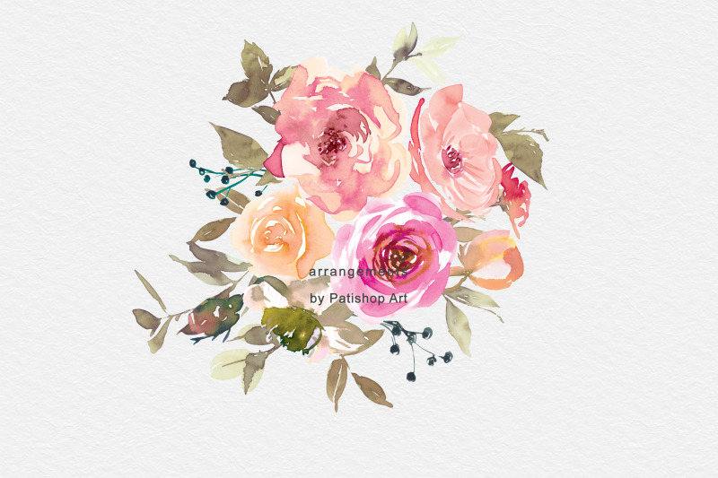 peach-amp-taupe-watercolor-floral-clip-art