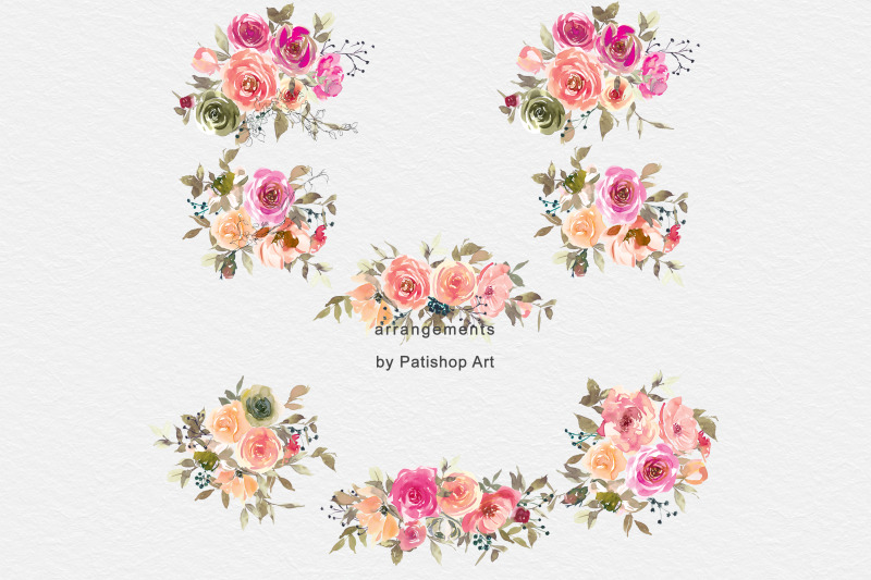 peach-amp-taupe-watercolor-floral-clip-art