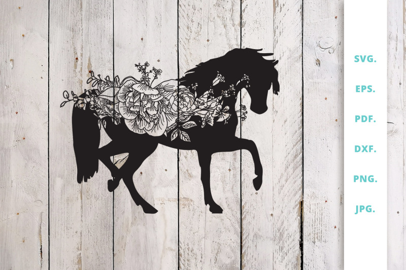 Download Floral Horse svg, Farm Animal svg cut file By Sintegra | TheHungryJPEG.com