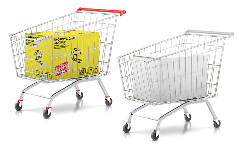 shopping-cart-with-kraft-box-mockup