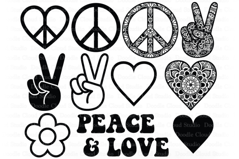 Download Peace Love Bundle SVG, Peace Symbol Svg, Peace Sign ...