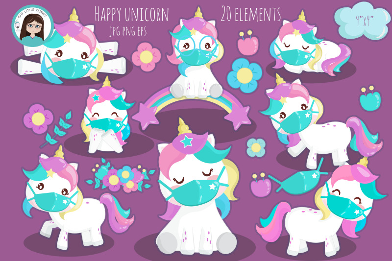 unicorn-with-mask-clipart