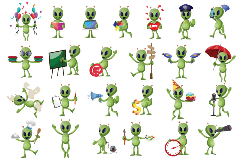 50x-alien-character-collection-illustration