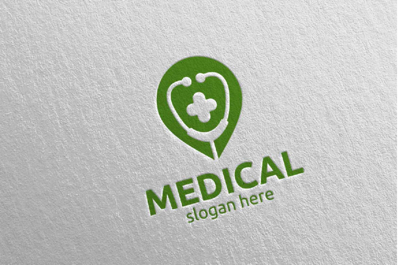 pin-cloud-cross-medical-hospital-logo-design-106