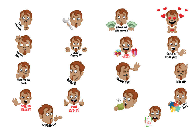 18x-man-with-beard-emoticon-or-sticker-collection-illustration