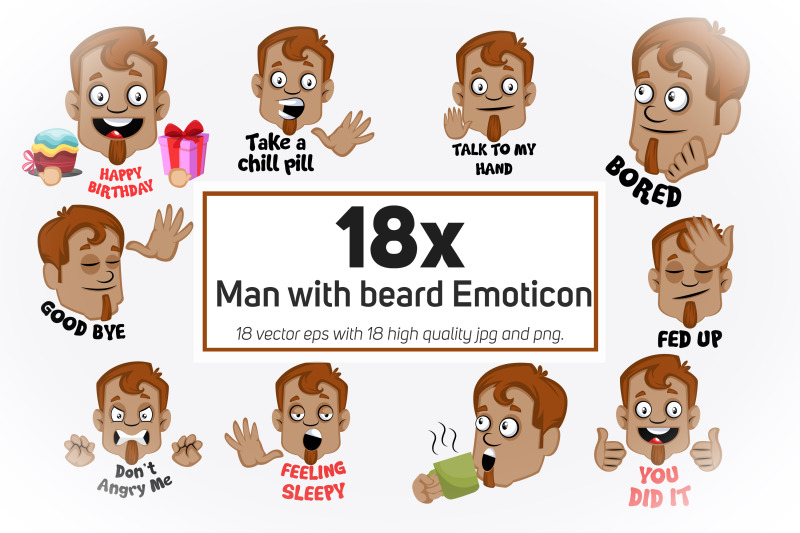 18x-man-with-beard-emoticon-or-sticker-collection-illustration