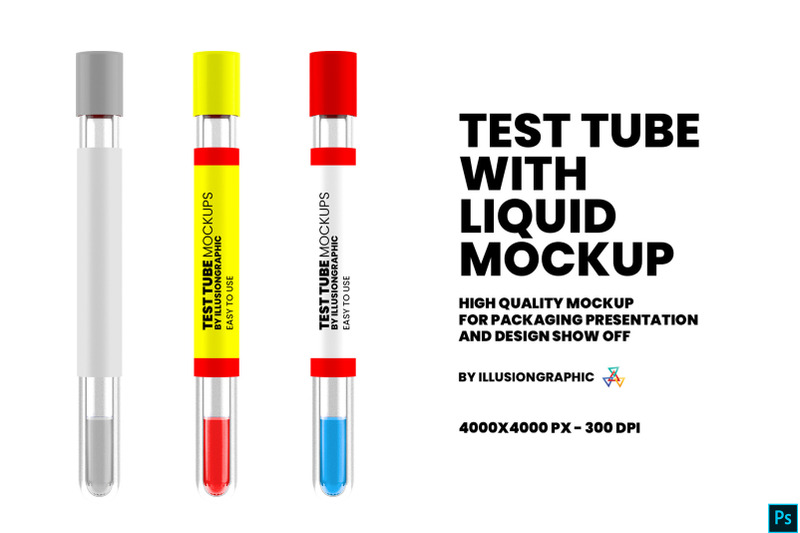 Download Test Tube With Liquid Mockup By Illusiongraphic ...