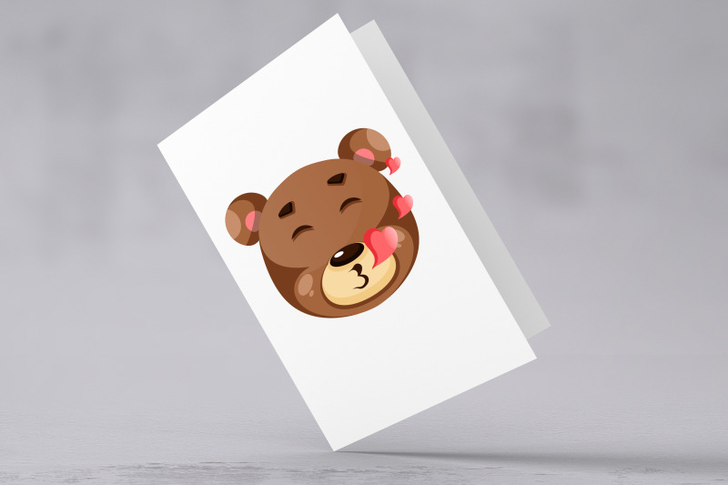 50x-bear-face-emoticon-or-sticker-collection-illustration