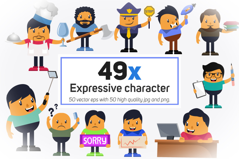 49x-expressive-character-collection-illustration