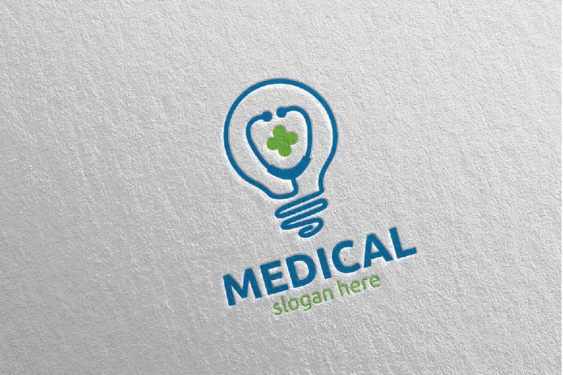 bulb-cross-medical-hospital-logo-design-110