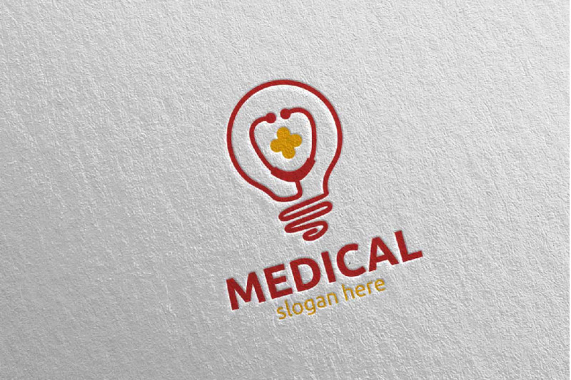 bulb-cross-medical-hospital-logo-design-110