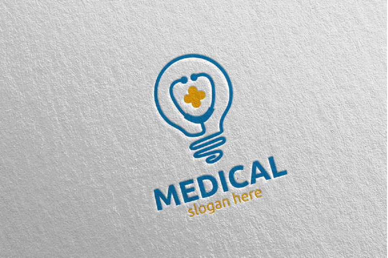 bulb-cross-medical-hospital-logo-design-110