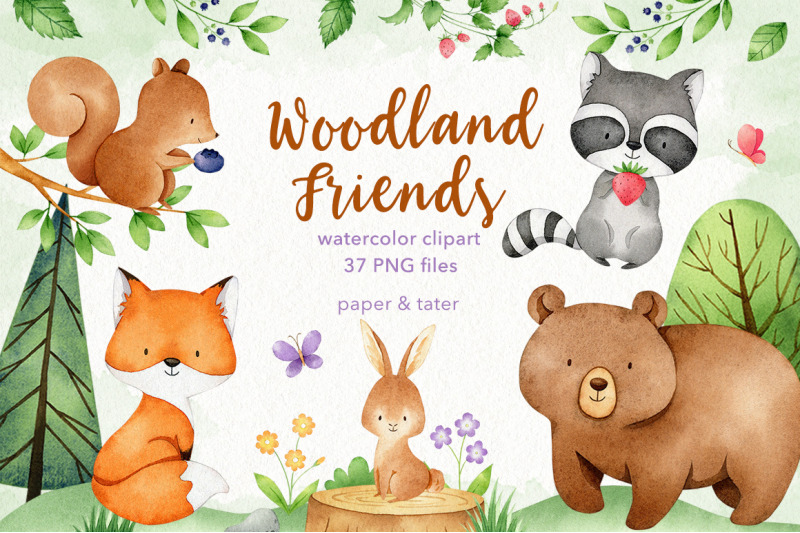 watercolor-woodland-animals-clipart-graphics