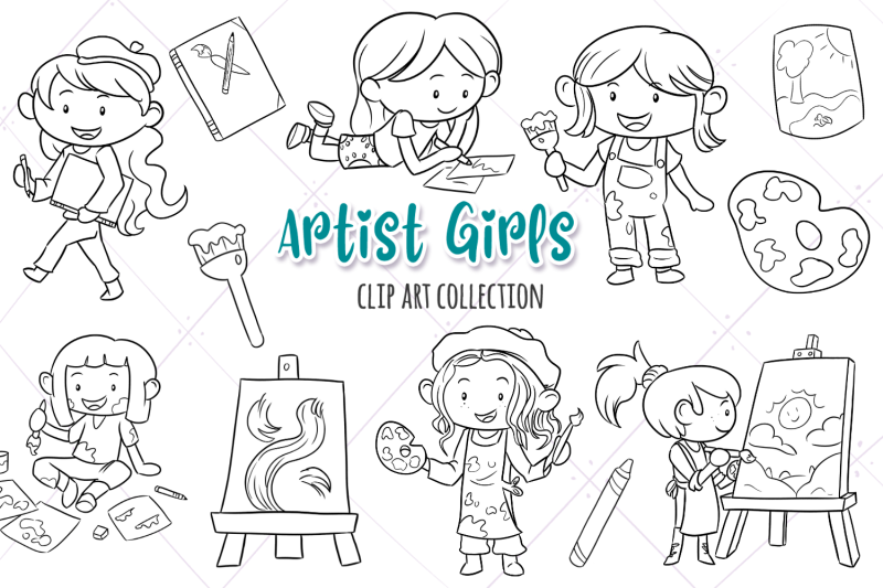 artist-girls-digital-stamps