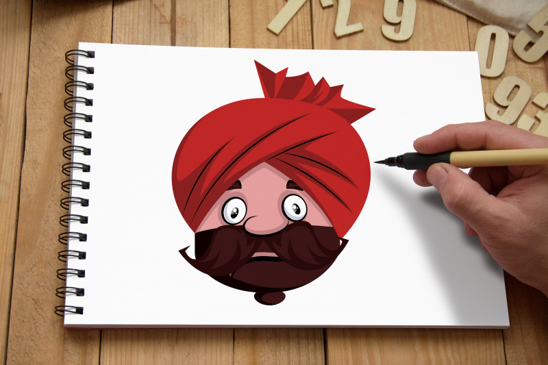 14x-indian-man-emoticon-or-stickers-character-collection-illustration