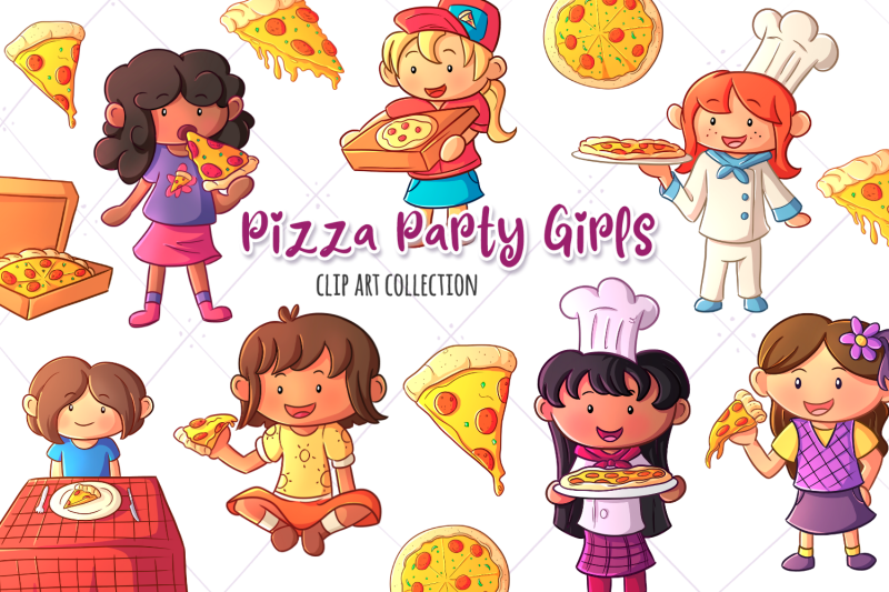 pizza-party-girls-clip-art-collection