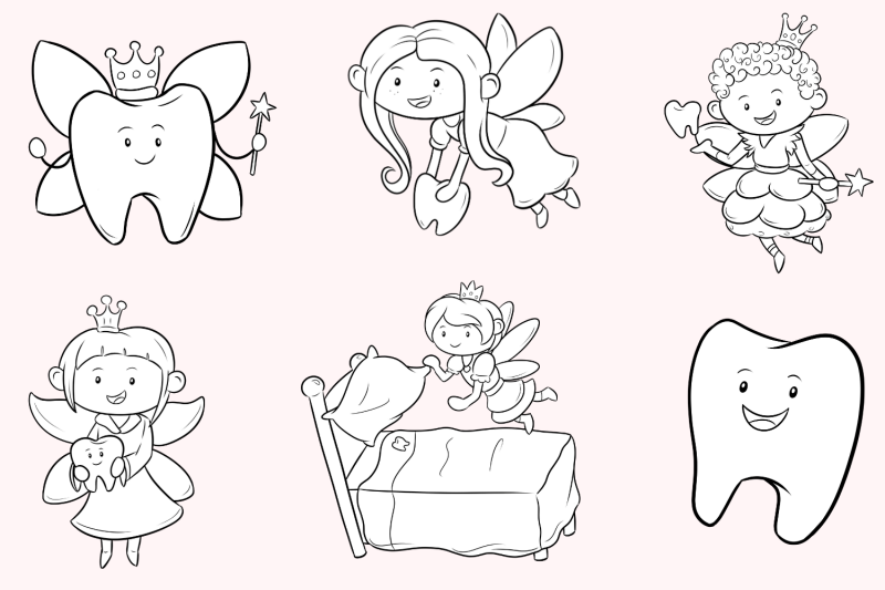 Tooth Fairy Digital Stamps By Keepin' It Kawaii | TheHungryJPEG