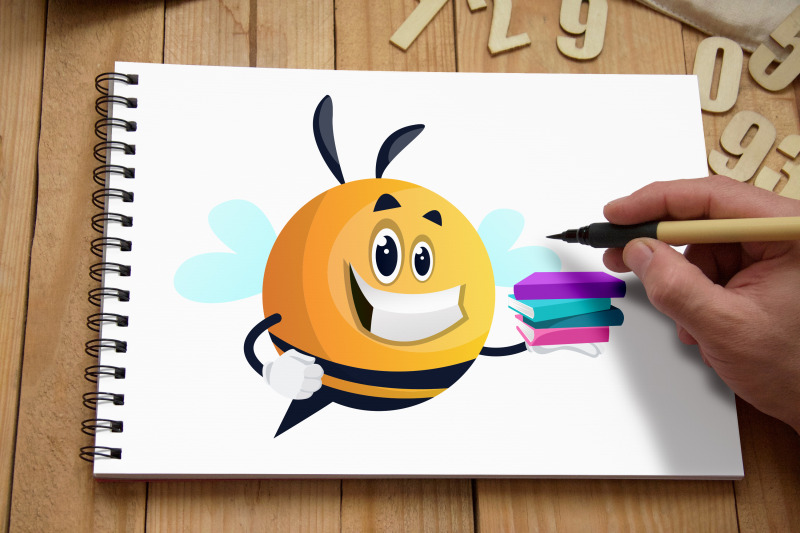 100x-huge-bee-character-collection-illustration