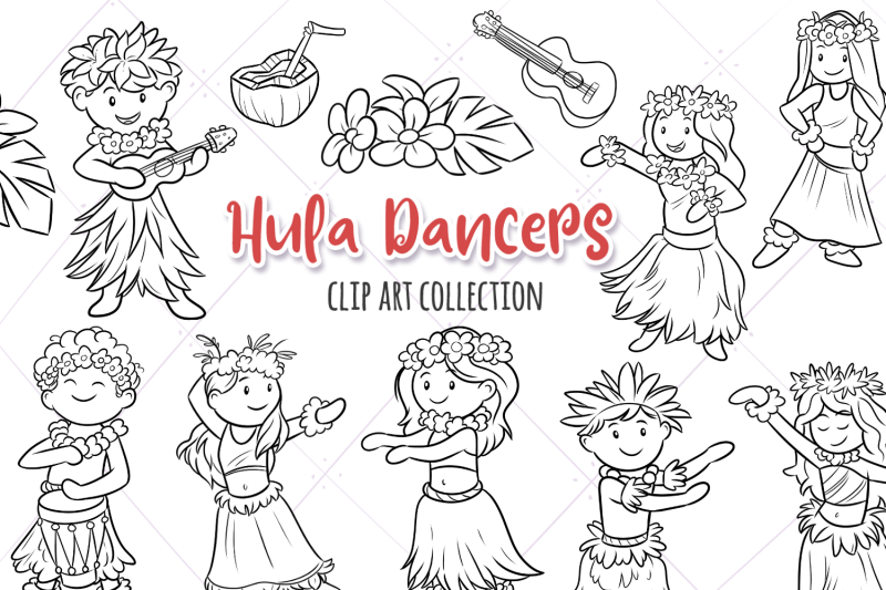 hula-dancers-digital-stamps