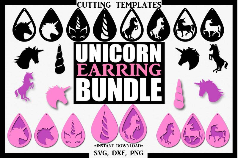 unicorn-bundle-earrings-silhouette-cricut-cut-file-svg