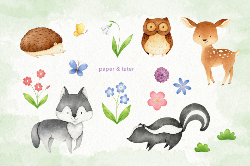 watercolor-woodland-animals-2-clipart-graphics