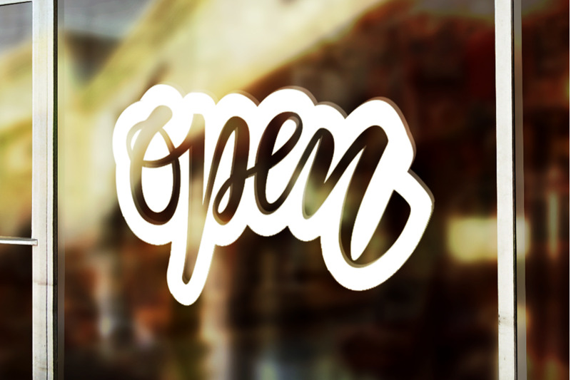 open-amp-closed-vector-lettering-set