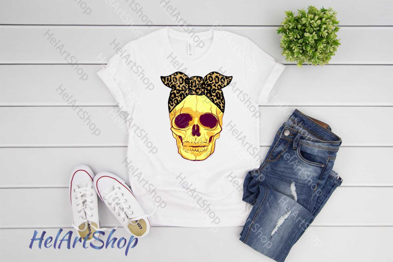 skull-with-bandana-png-sublimation-png-leopard-print