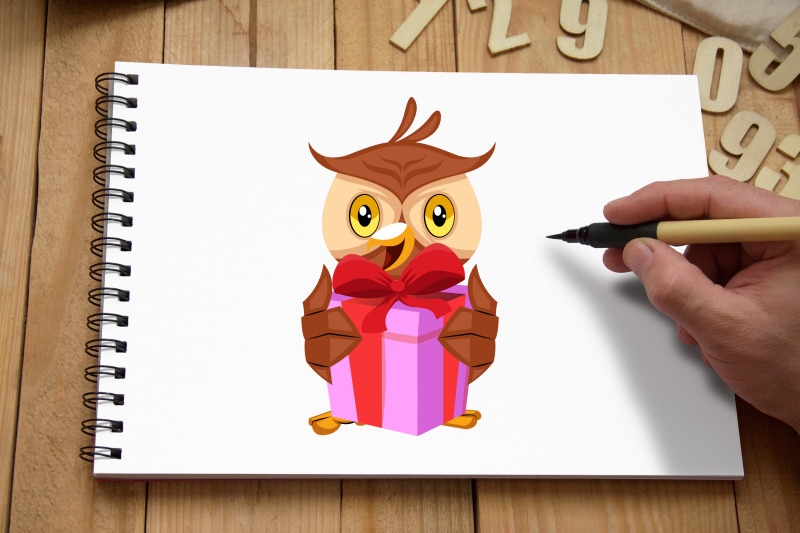 50x-owl-character-and-mascot-collection-illustration