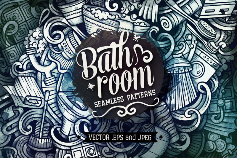 bathroom-graphics-doodle-seamless-patterns