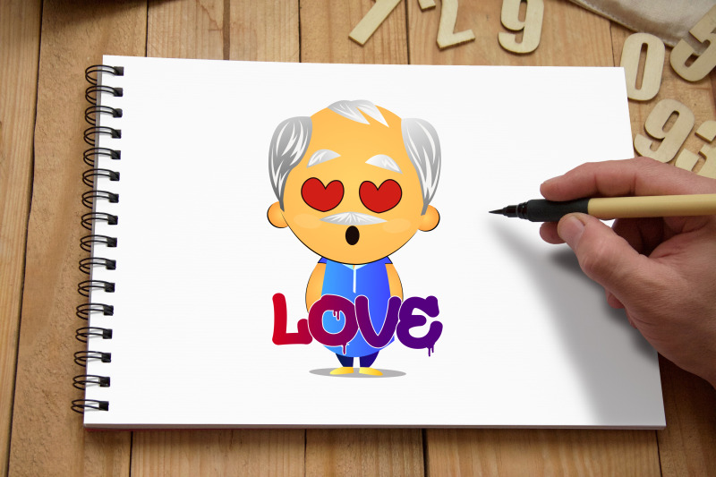50x-grandpa-and-grandma-emoticon-and-sticker-collection-illustration