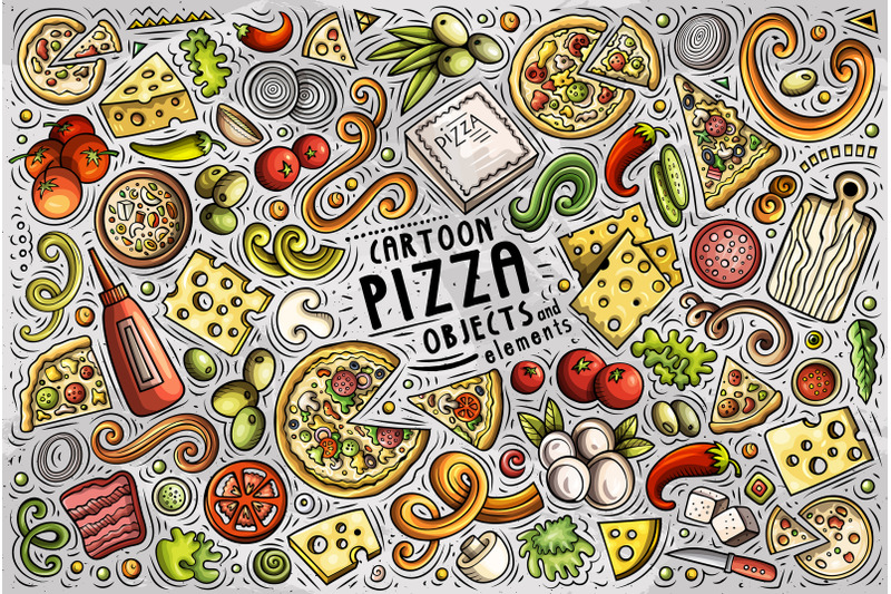 pizza-cartoon-vector-objects-set