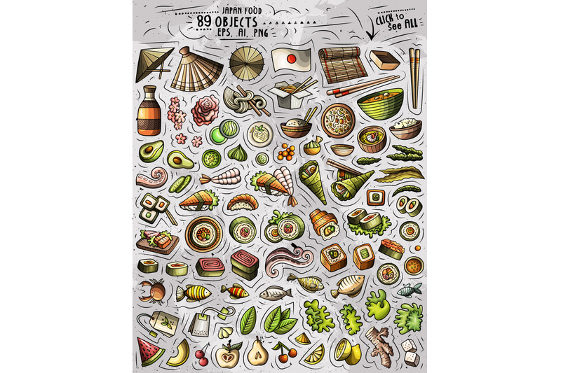japan-food-cartoon-vector-objects-set