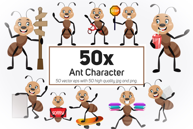 50x-ant-character-and-mascot-collection-illustration
