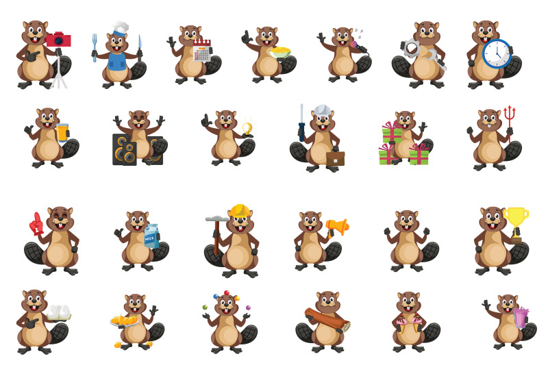 50x-beaver-character-and-mascot-collection-illustration