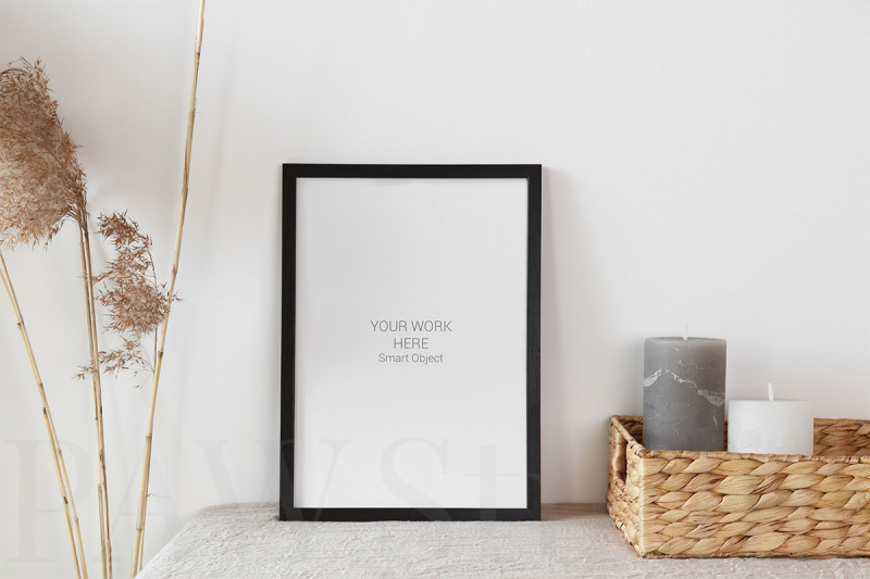 black-frame-mockup-with-straw-basket