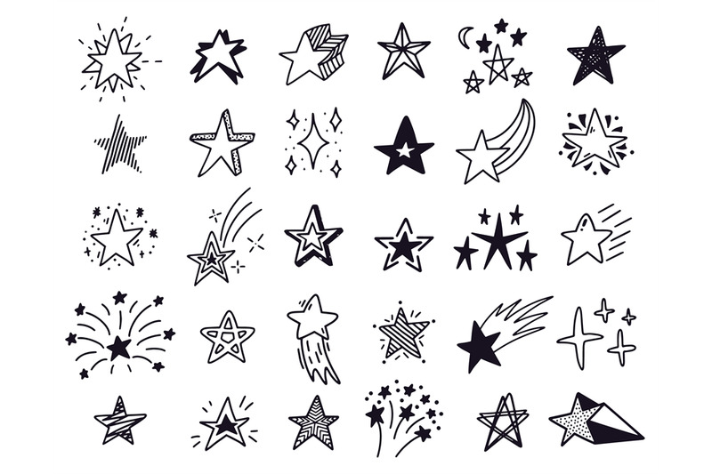 doodle-stars-hand-drawn-sketch-stars-starry-doodles-drawing-icons-s