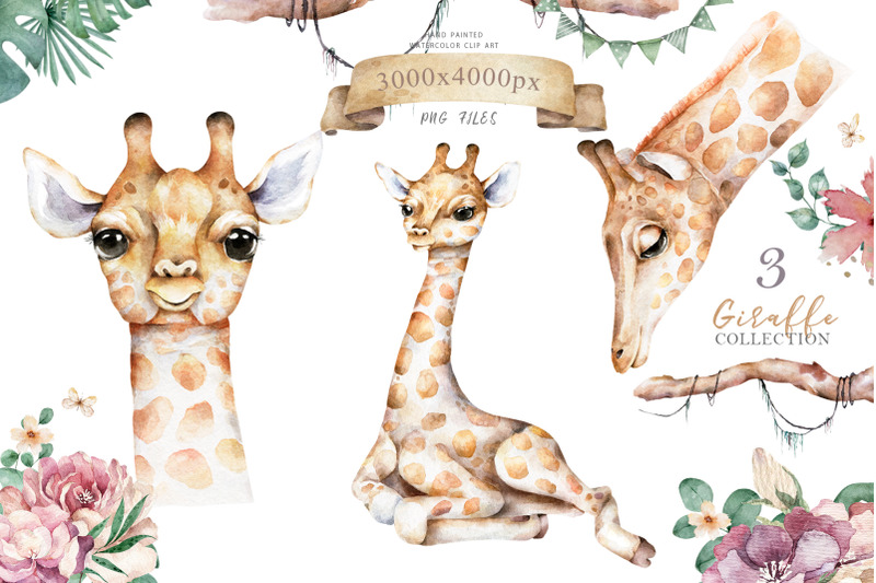 cute-giraffes-watercolor-tropic