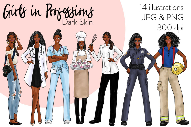 watercolor-fashion-clipart-girls-in-professions-dark-skin