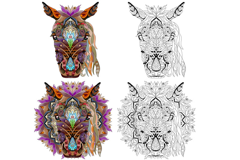 zentangle-horse-head