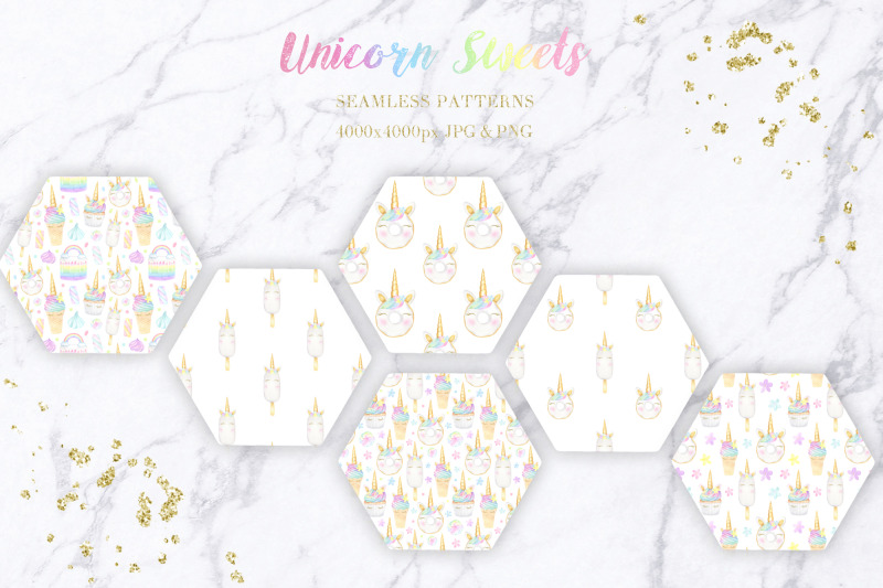 unicorn-sweets-watercolor-collection-of-cliparts-and-patterns