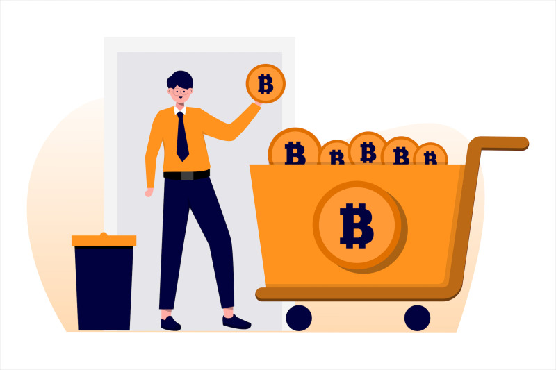 bitcoin-buy-flat-vector-illustration