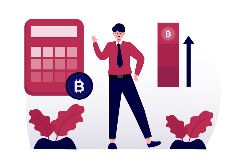 bitcoin-calculator-flat-vector-illustration