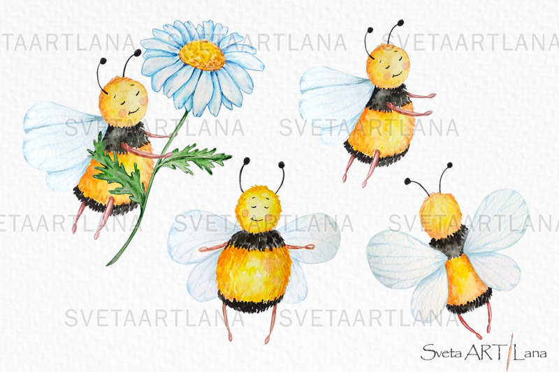 honey-and-bee-watercolor-clipart
