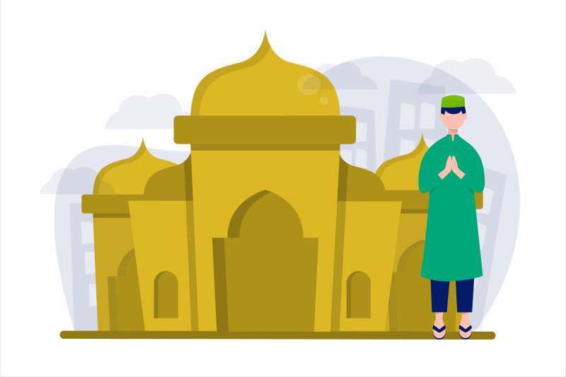 ramadan-mosquee-flat-vector-illustration