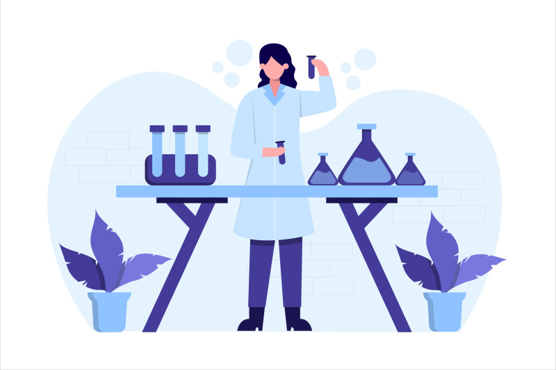 pharmacy-laboratory-flat-vector-illustration