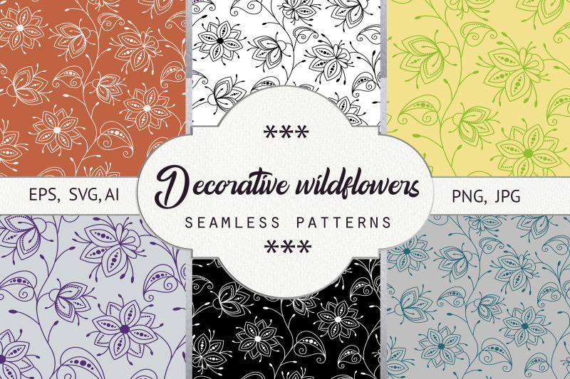 decorative-wildflowers-seamless-patterns