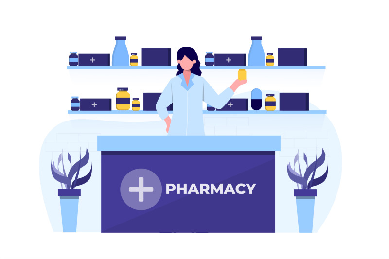 pharmacy-drugstore-flat-vector-illustration